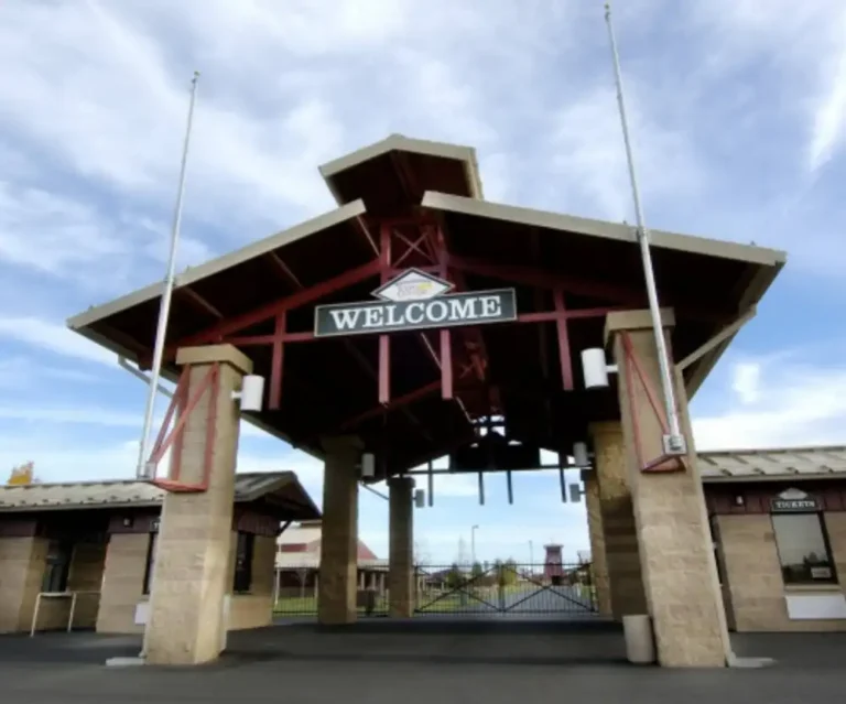 Front gate of Deschutes County Fairgrounds in Central Oregon