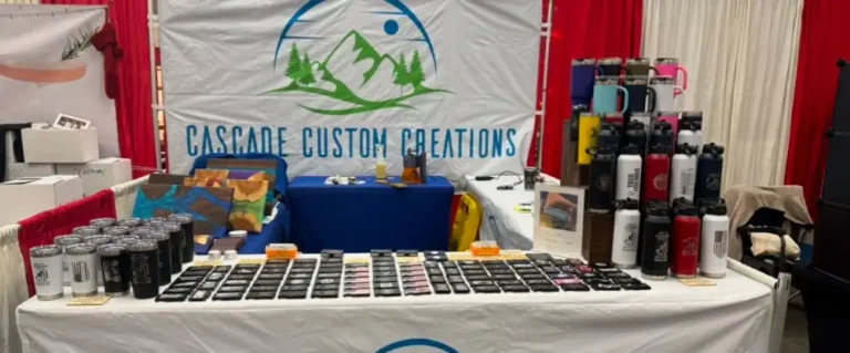 Cascade Custom Creations - Metal Wallets For Men Trade Show Setup