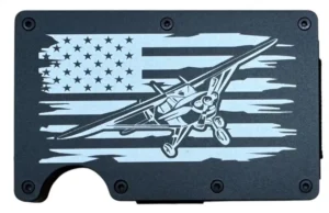 Airplane Flag Metal Wallet