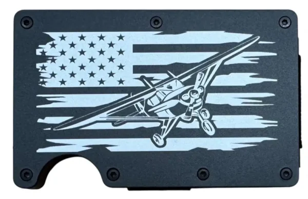 Airplane Flag Metal Wallet