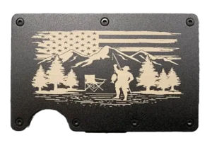 Camping fishing, outdoors USA flag wallet