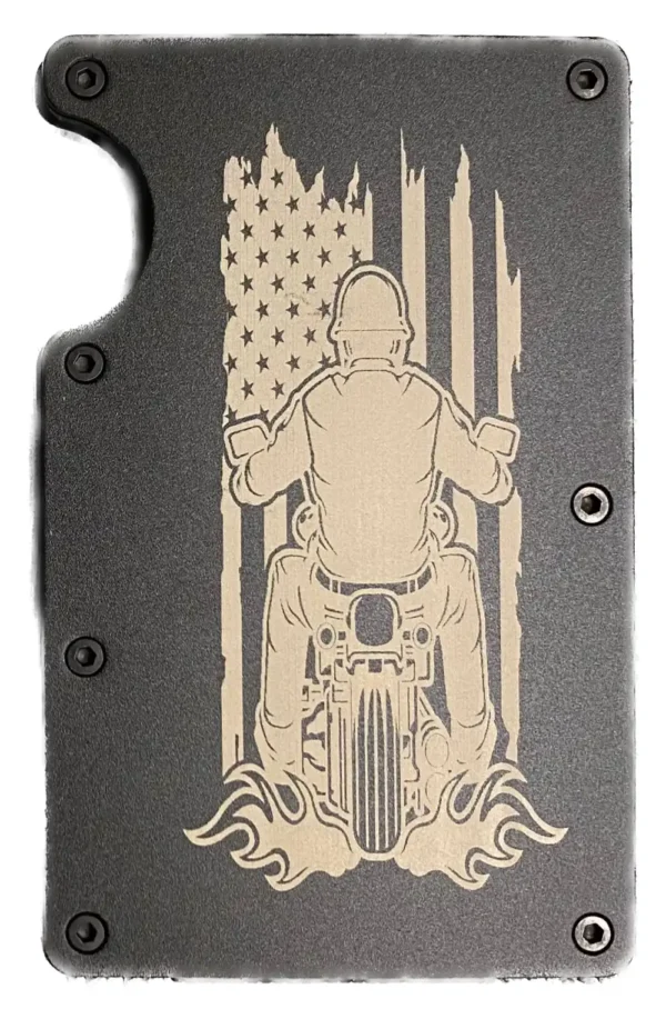 Motorcycle over Distressed American Flag