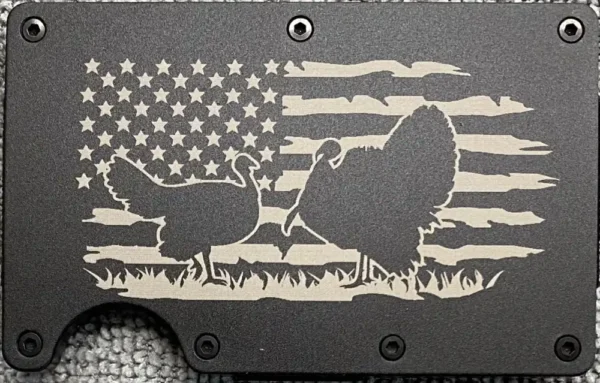 Turkey in front of American Flag Wallet